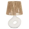 Lampe en corde et dolomite écru h38cm E27 - Greeka