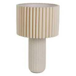Lampe en coton et céramique écru moucheté h43cm E27 - Minera