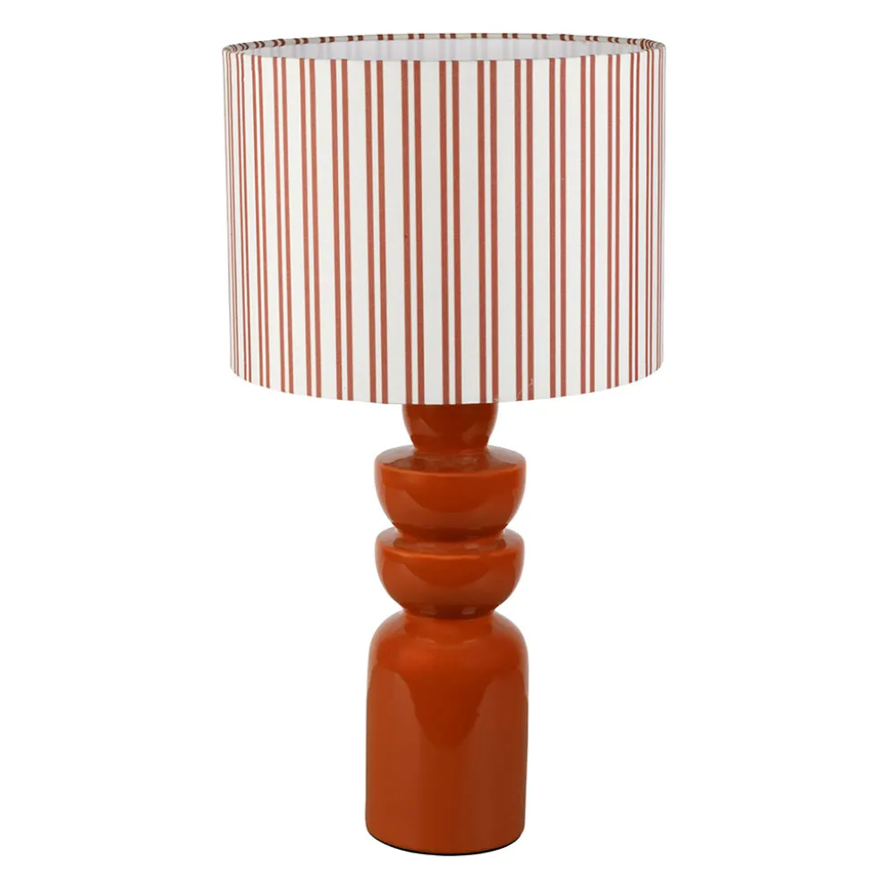 Lampe en coton et céramique terracotta h47cm E27cm - Verda