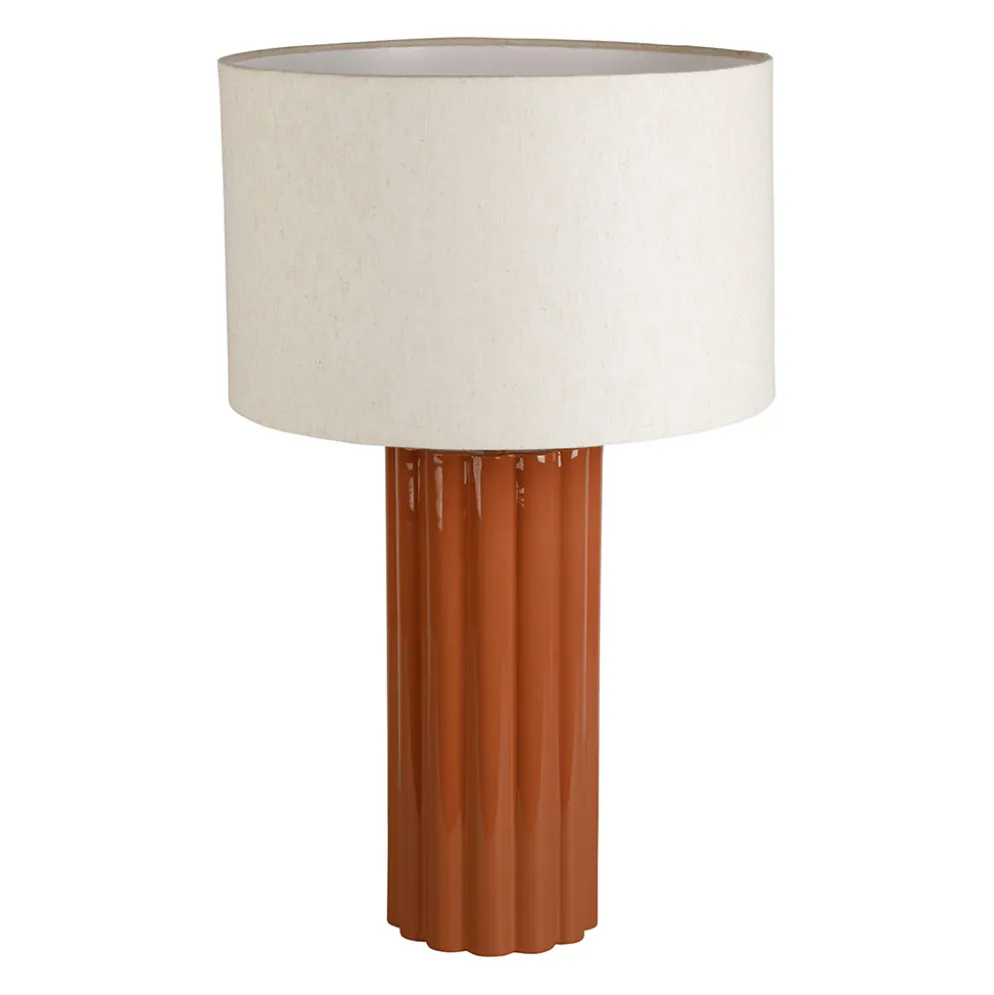 Lampe en coton et fer terracotta h53cm E27 - Essencia