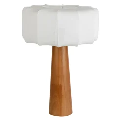 Lampe en coton et hévéa h50cm E27 - Boise