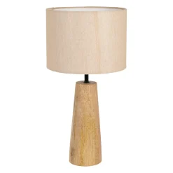 Lampe en coton et manguier h48cm E27 - Eterra