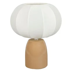 Lampe en céramique beige h26cm E14 - Lumi