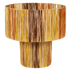 Lampe en fer et raphia multicolore h40cm - Seguia
