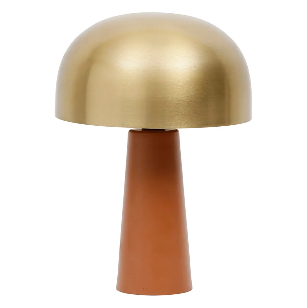 Lampe en fer terracotta et doré h36cm E27 - Champart