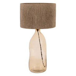 Lampe en jute et verre ambre h60cm E27 - Heliac