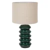 Lampe en lin et céramique émeraude h40cm E14 - Verda