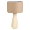 Lampe en lin et céramique beige moucheté h50cm E27 - Minera