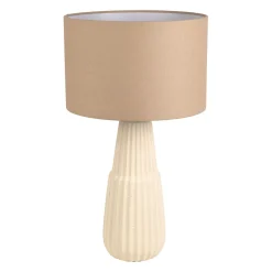 Lampe en lin et céramique beige moucheté h50cm E27 - Minera