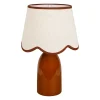 Lampe en lin et céramique marron h38cm E14 - Romancero