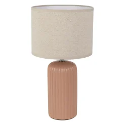 Lampe en lin et céramique nude h37cm E14 - Essencia