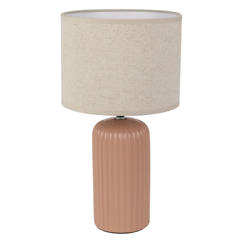 Lampe en lin et céramique nude h37cm E14 - Essencia