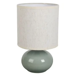 Lampe en lin et céramique sauge h25cm E14 - Klosen