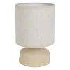 Lampe en lin et céramique écru h23cm E14 - Eterra