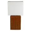 Lampe en lin et céramique brun h71cm E27 - Akene
