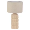 Lampe en lin et céramique beige h50cm E27 - Funy
