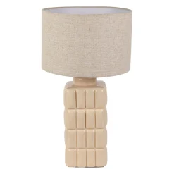 Lampe en lin et céramique beige h50cm E27 - Funy