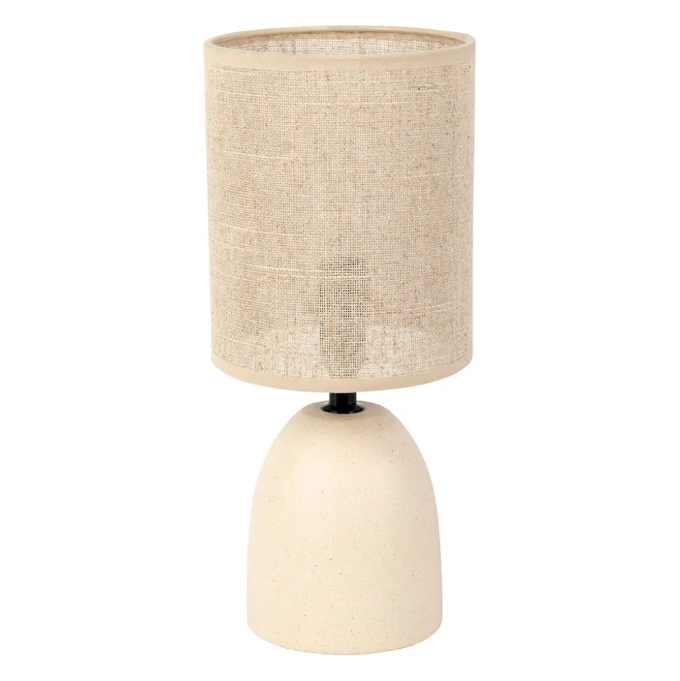 Lampe en lin et céramique écru h33cm E14 - Jadea