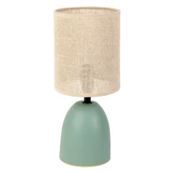 Lampe en lin et céramique sauge h33cm E14 - Jadea