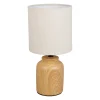Lampe en lin et céramique beige h31cm E14 - Sweet Leaves