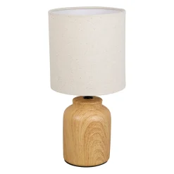 Lampe en lin et céramique beige h31cm E14 - Sweet Leaves