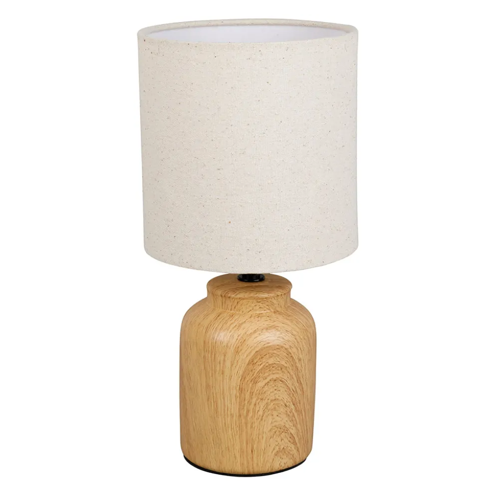 Lampe en lin et céramique beige h31cm E14 - Sweet Leaves