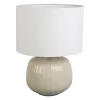 Lampe en lin et céramique sauge h52cm E27 - Klaros