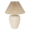 Lampe en lin et céramique écru h40cm E14 - Greeka