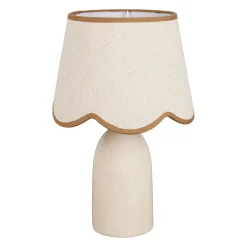 Lampe en lin et céramique écru h38cm E14 - Romancero