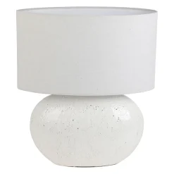 Lampe en lin et terre cuite blanc h50cm E27 - Tahra