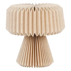 Lampe en papier et coton beige h33cm E14 - Fontelo