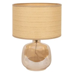 Lampe en papier et verre fumé h36cm E14 - Celeste