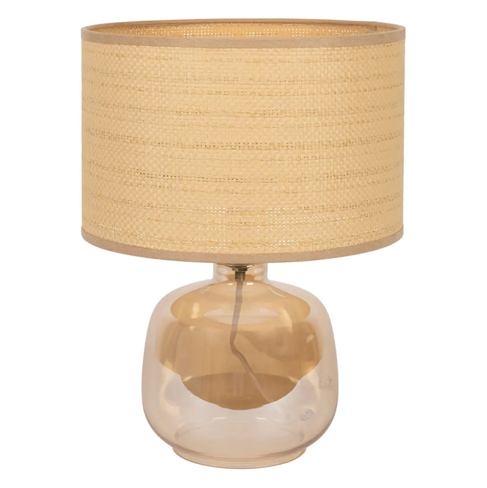 Lampe en papier et verre fumé h36cm E14 - Celeste