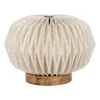 Lampe en papier, manguier et coton beige h31cm E27 - Fontelo