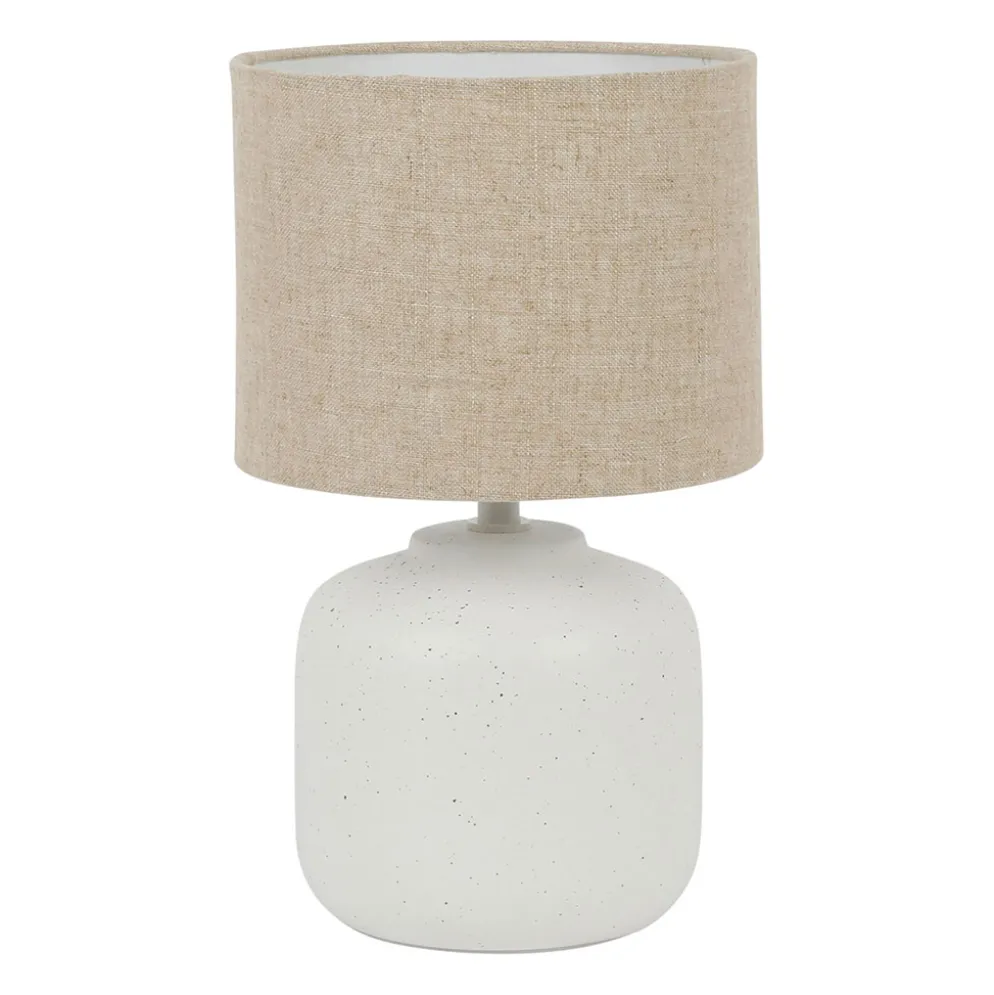 Lampe en porcelaine blanc moucheté h33cm E14 - Sweet Leaves