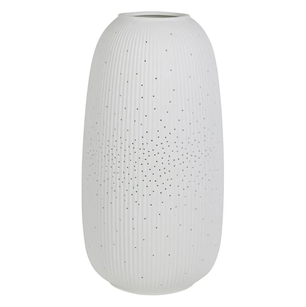 Lampe en porcelaine blanc h33cm E14 - Ellipse