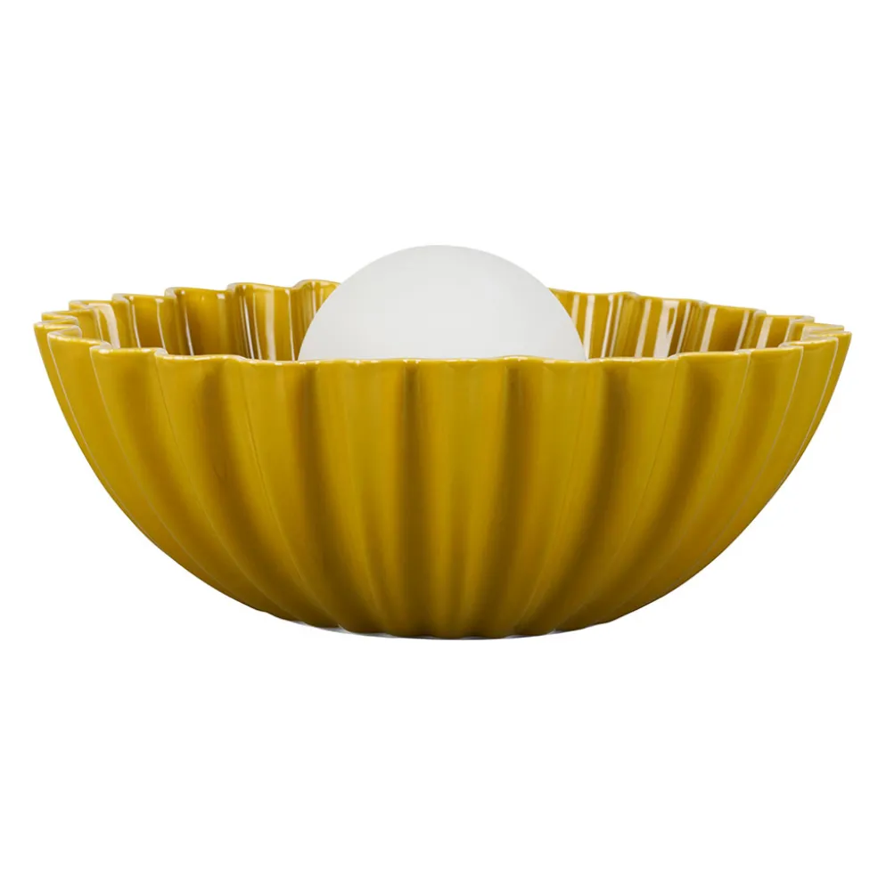 Lampe en porcelaine moutarde d33cm G9 - Clarelis