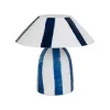 Lampe en porcelaine rayée indigo et blanc h25cm G9 - Alaria