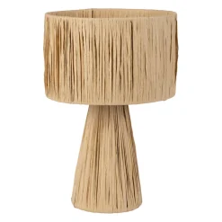 Lampe en raphia et fer h30cm E27 - Organic