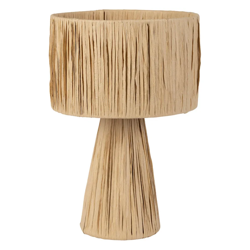 Lampe en raphia et fer h30cm E27 - Organic