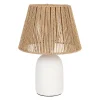 Lampe en raphia et terre cuite blanc mat h32cm E27 - Nira