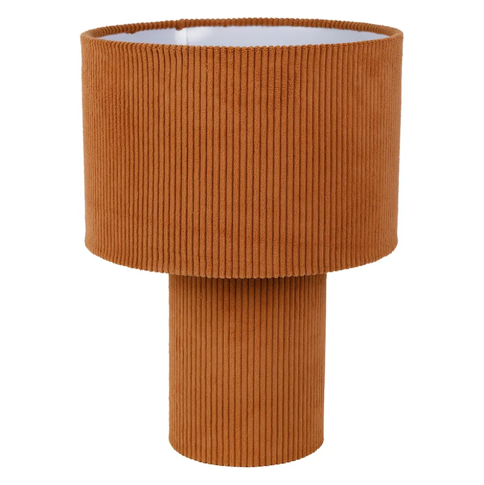 Lampe en velours côtelé terracotta h41cm E27 - Element