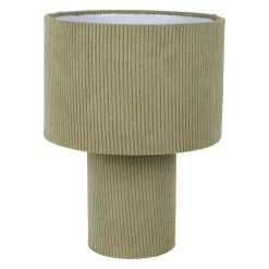 Lampe en velours côtelé vert h41cm E27 - Element