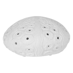 Lampe galet en porcelaine blanc h12cm E14