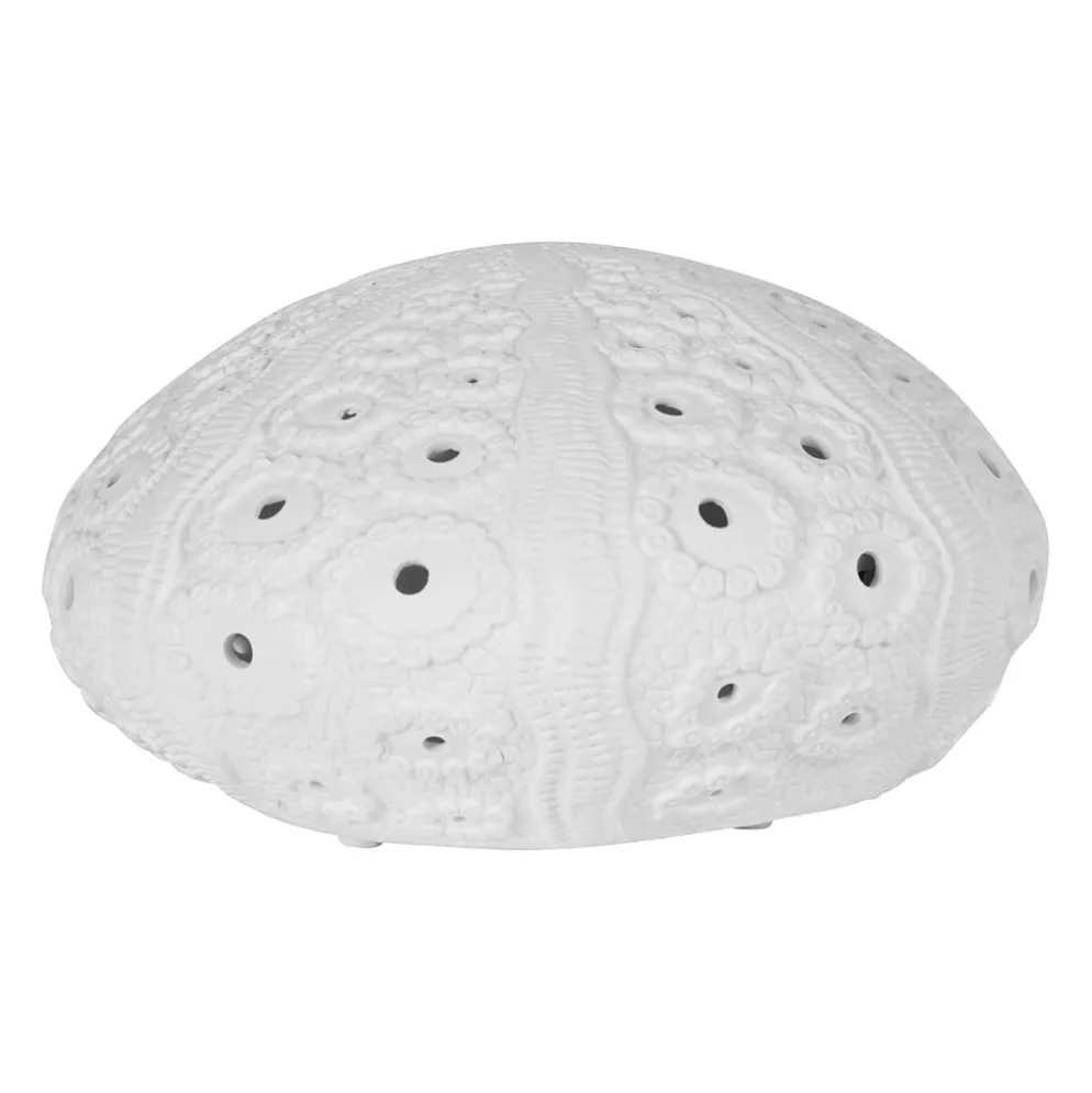Lampe galet en porcelaine blanc h12cm E14