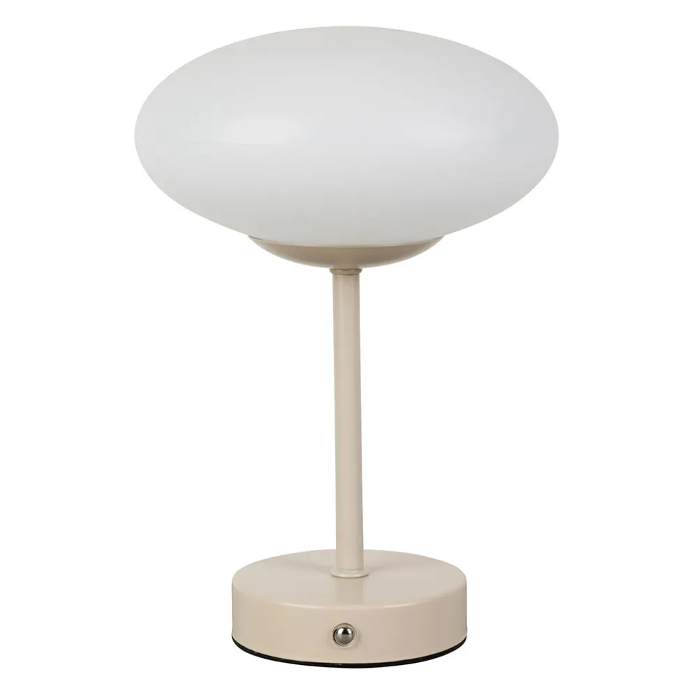 Lampe LED tactile rechargeable en fer beige h26cm - Lumi