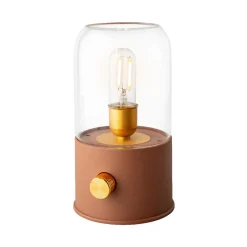Lampe tempête LED rechargeable terracotta h20cm