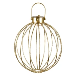 Lanterne boule de noël LED en fer doré d29cm - Tiltio