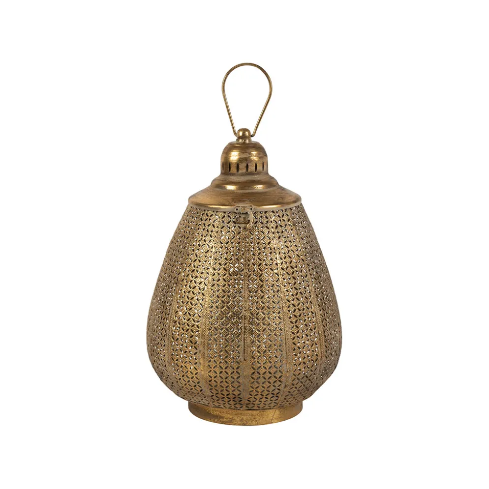 Lanterne en fer et verre doré h43cm - Orient