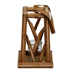 Lanterne en peuplier h28cm